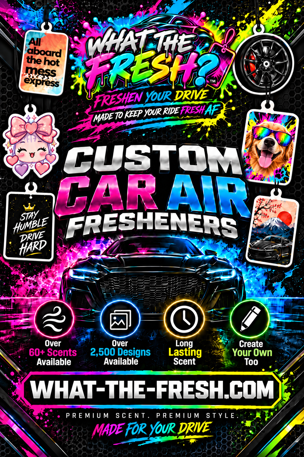 Neon Eagle Profile - Air Freshener