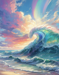Rainbow Wave at Sunset Air Freshener