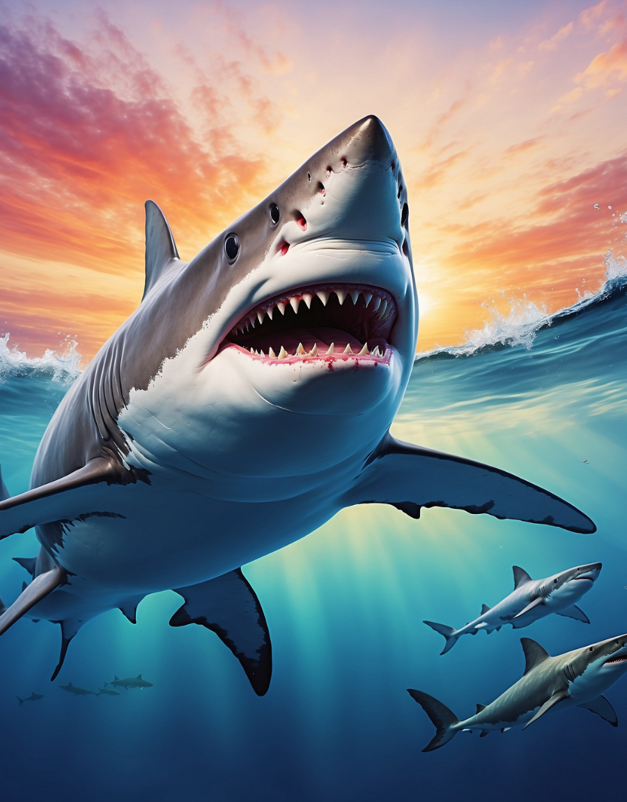 Great White Shark at Sunset Air Freshener