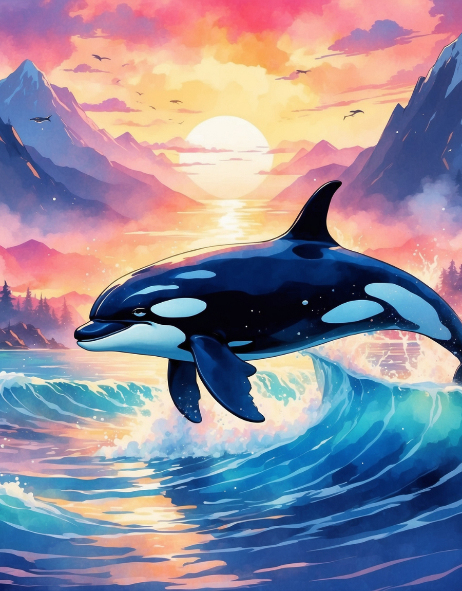 Orca Riding the Ocean Wave Air Freshener