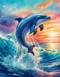 Watercolor Dolphin at Sunset Air Freshener