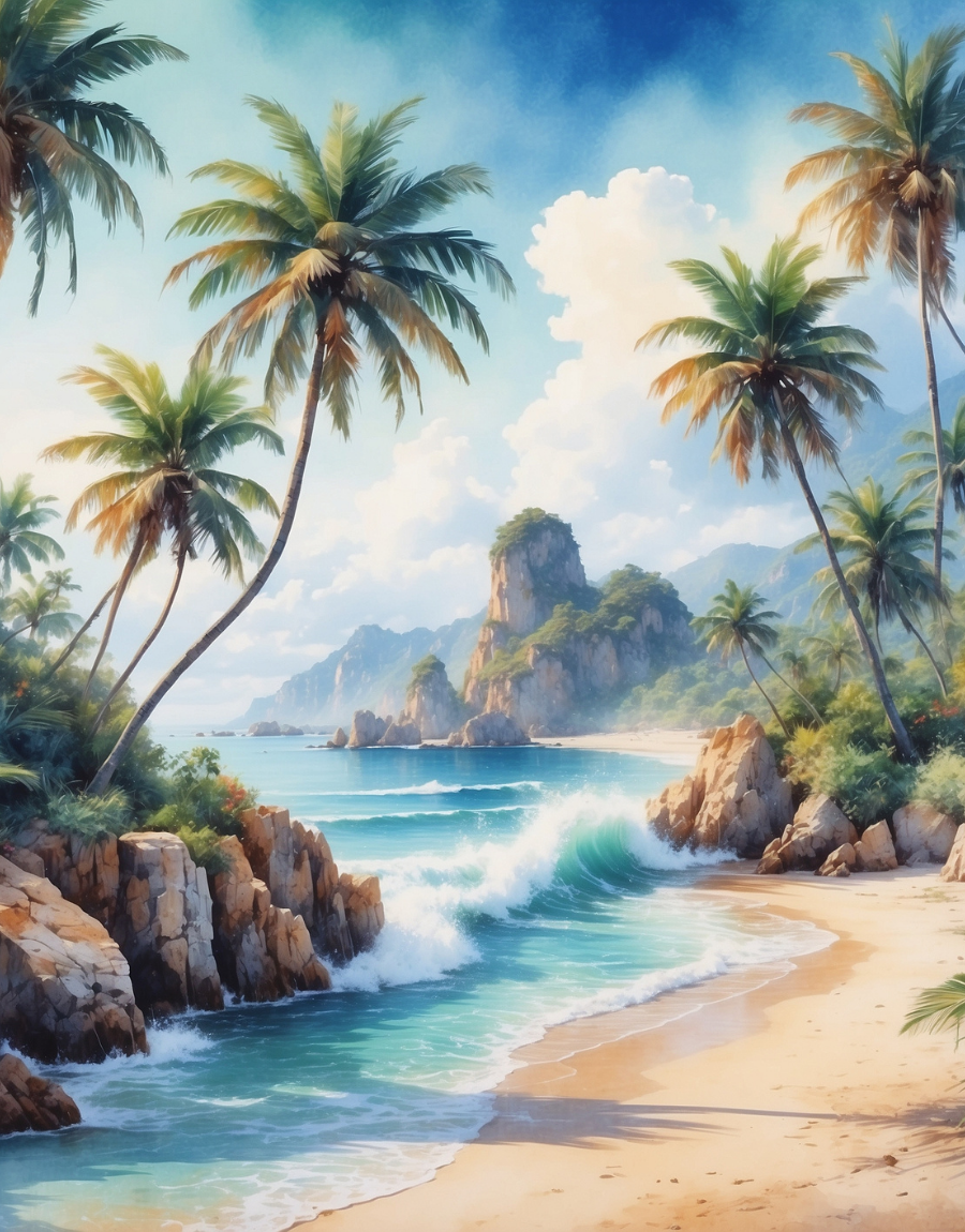 Tropical Cove and Rocky Cliffs Air Freshener