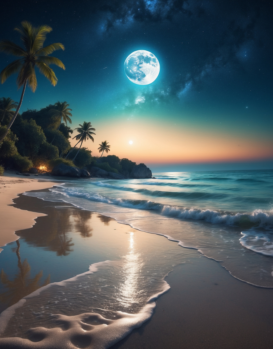 Moonlit Tropical Beach Air Freshener