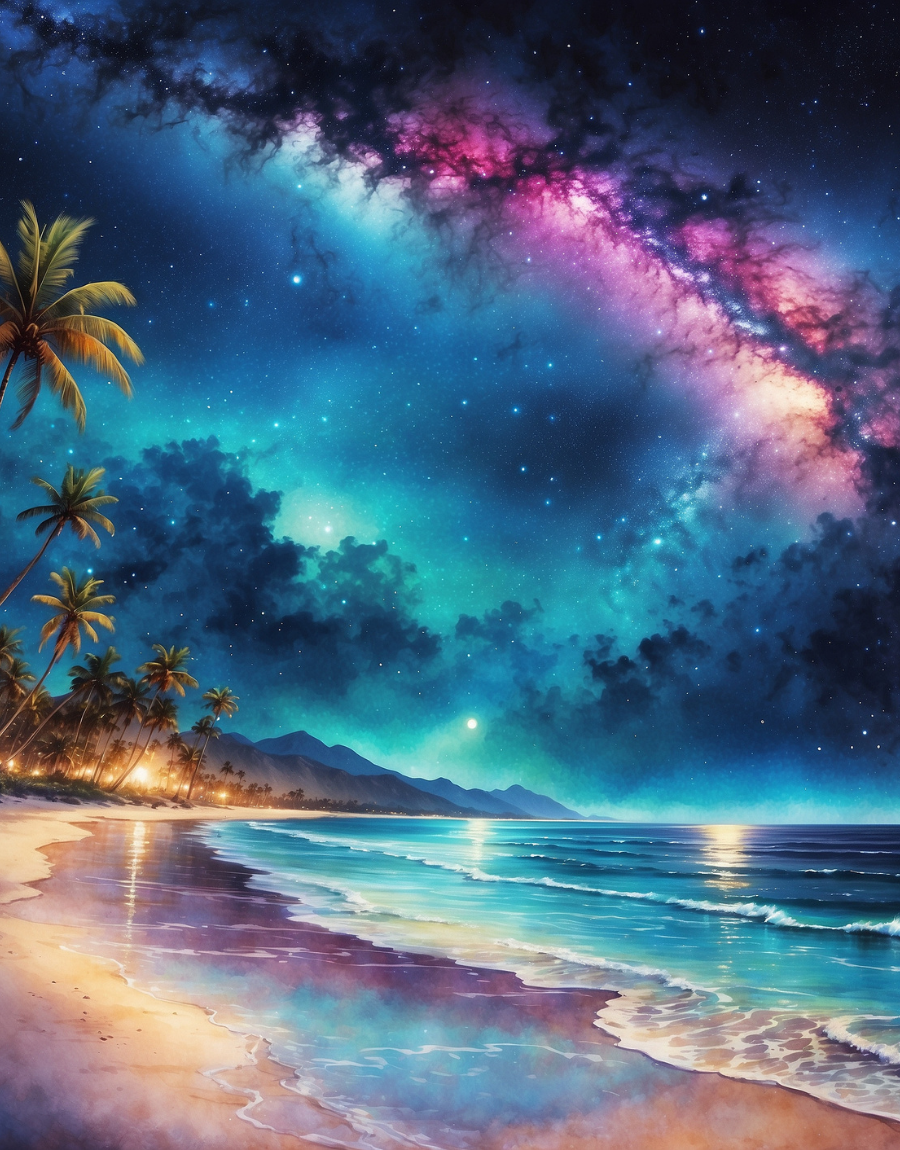 Galaxy over the Tropical Shore Air Freshener