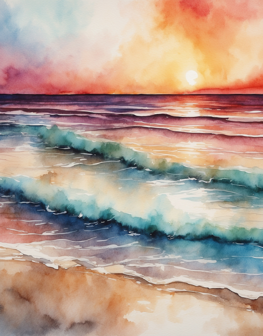 Watercolor Sunset Surf Air Freshener