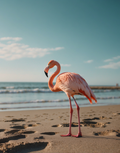 Pink Flamingo by the Ocean Air Freshener