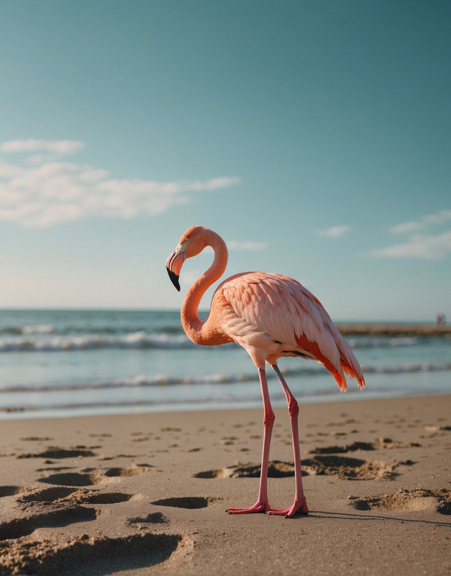 Pink Flamingo by the Ocean Air Freshener