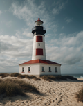 Red and White Lighthouse in the Dunes Air Freshener