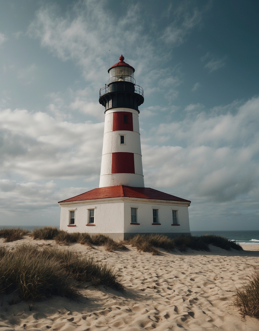 Red and White Lighthouse in the Dunes Air Freshener