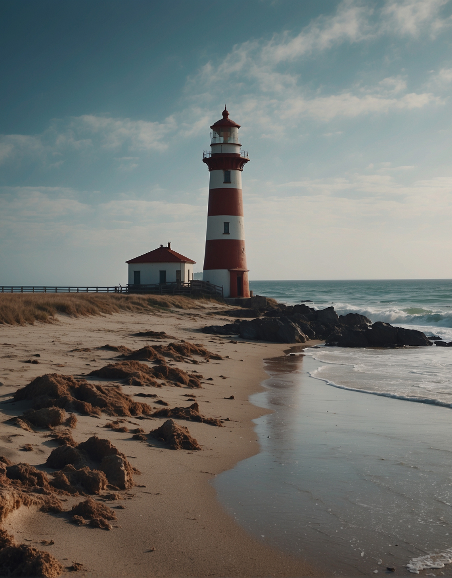 Striped Lighthouse on a Rocky Shore Air Freshener