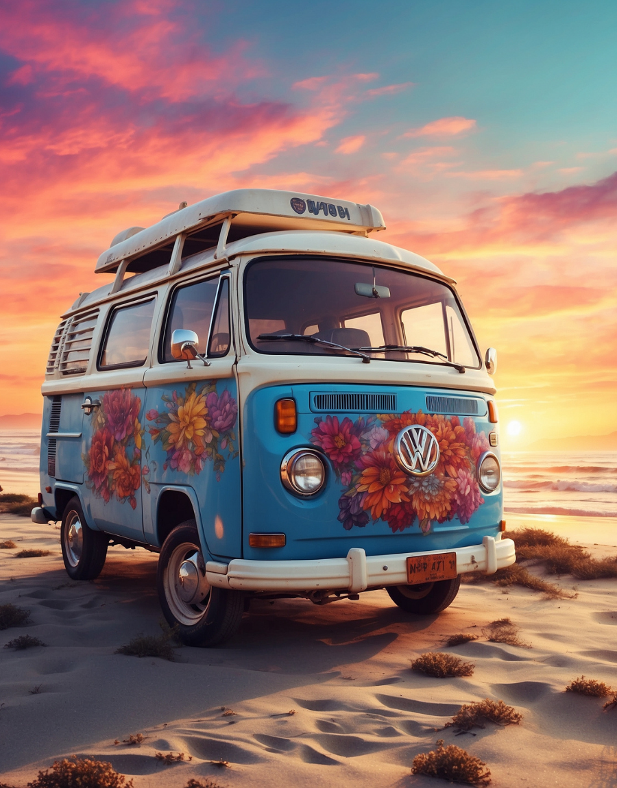 Blue Floral Camper Van Air Freshener