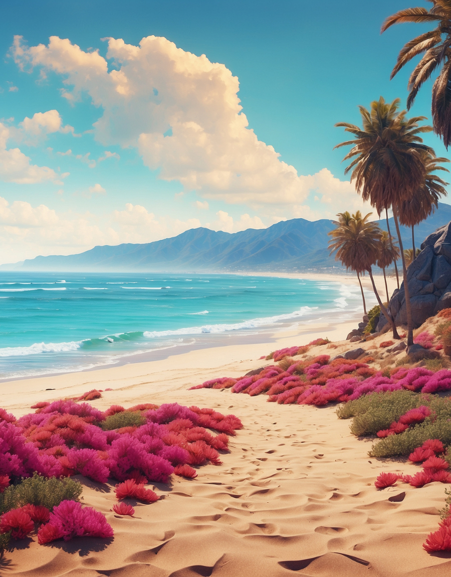Pink Flowers along the Tropical Shore Air Freshener