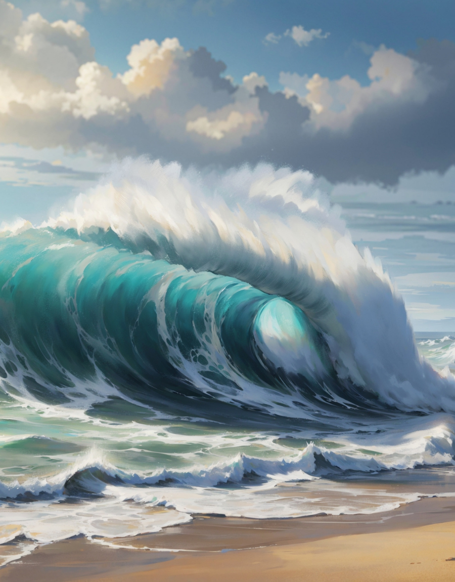 Ocean Wave under Summer Clouds Air Freshener