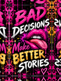 Bad Decisions Make Better Stories - Pink Lips and Gold - Air Freshener