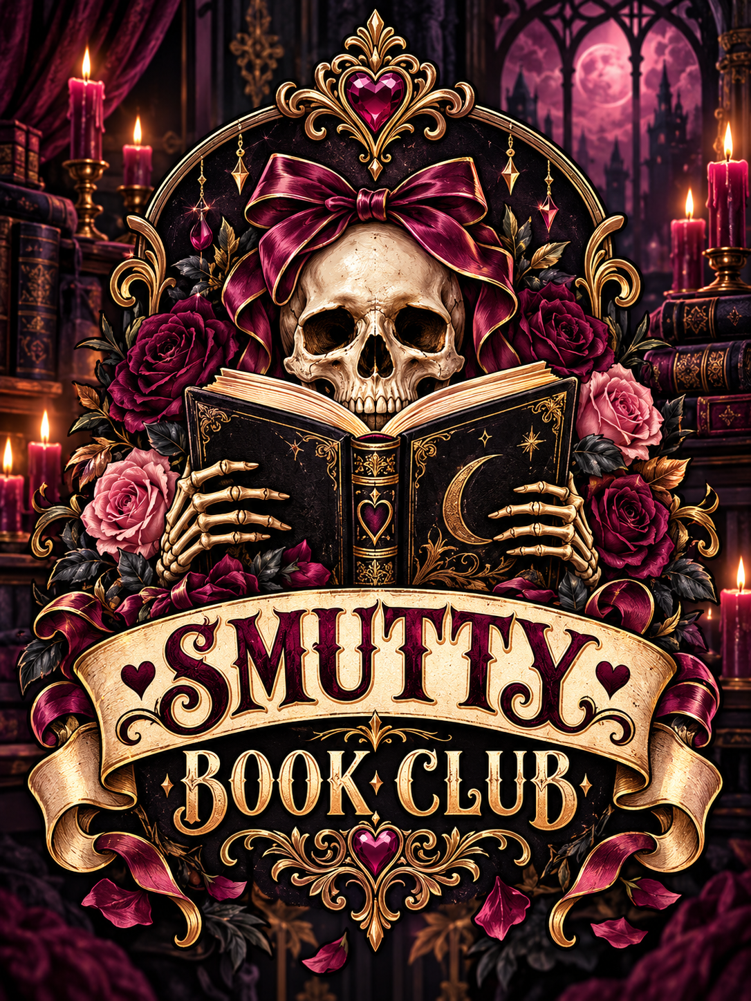 Smutty Book Club - Skull and Pink Bow - Air Freshener