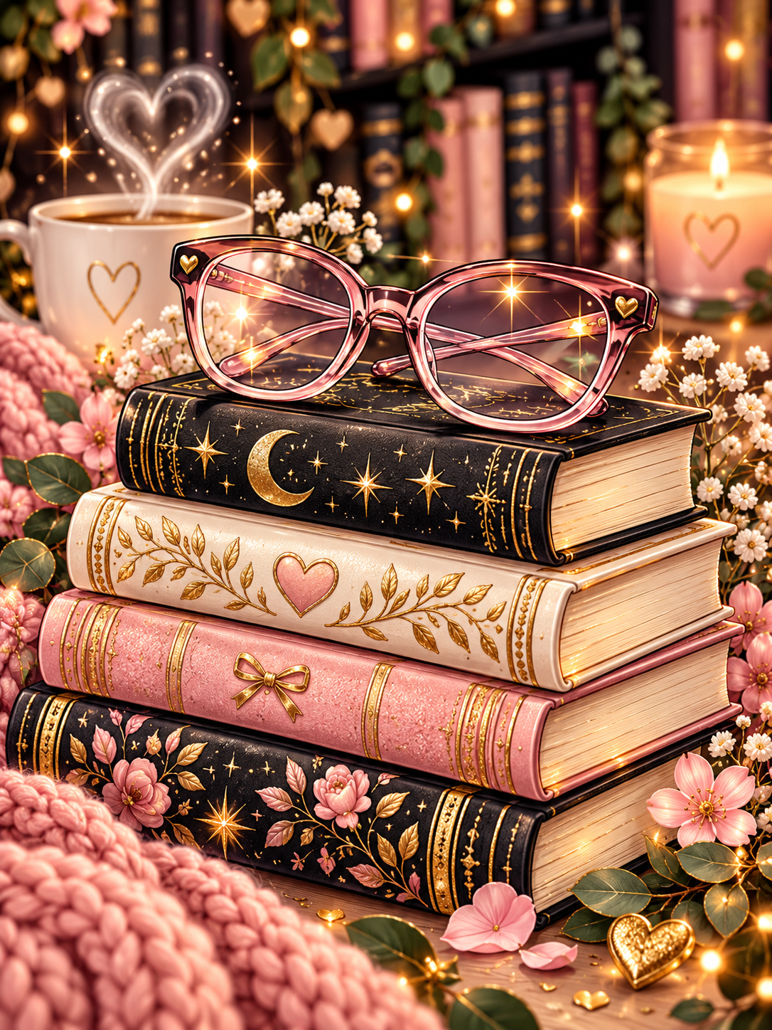Cozy Pink Books and Glasses - Air Freshener
