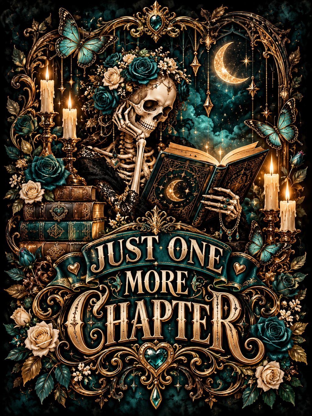 Just One More Chapter - Teal Skeleton - Air Freshener