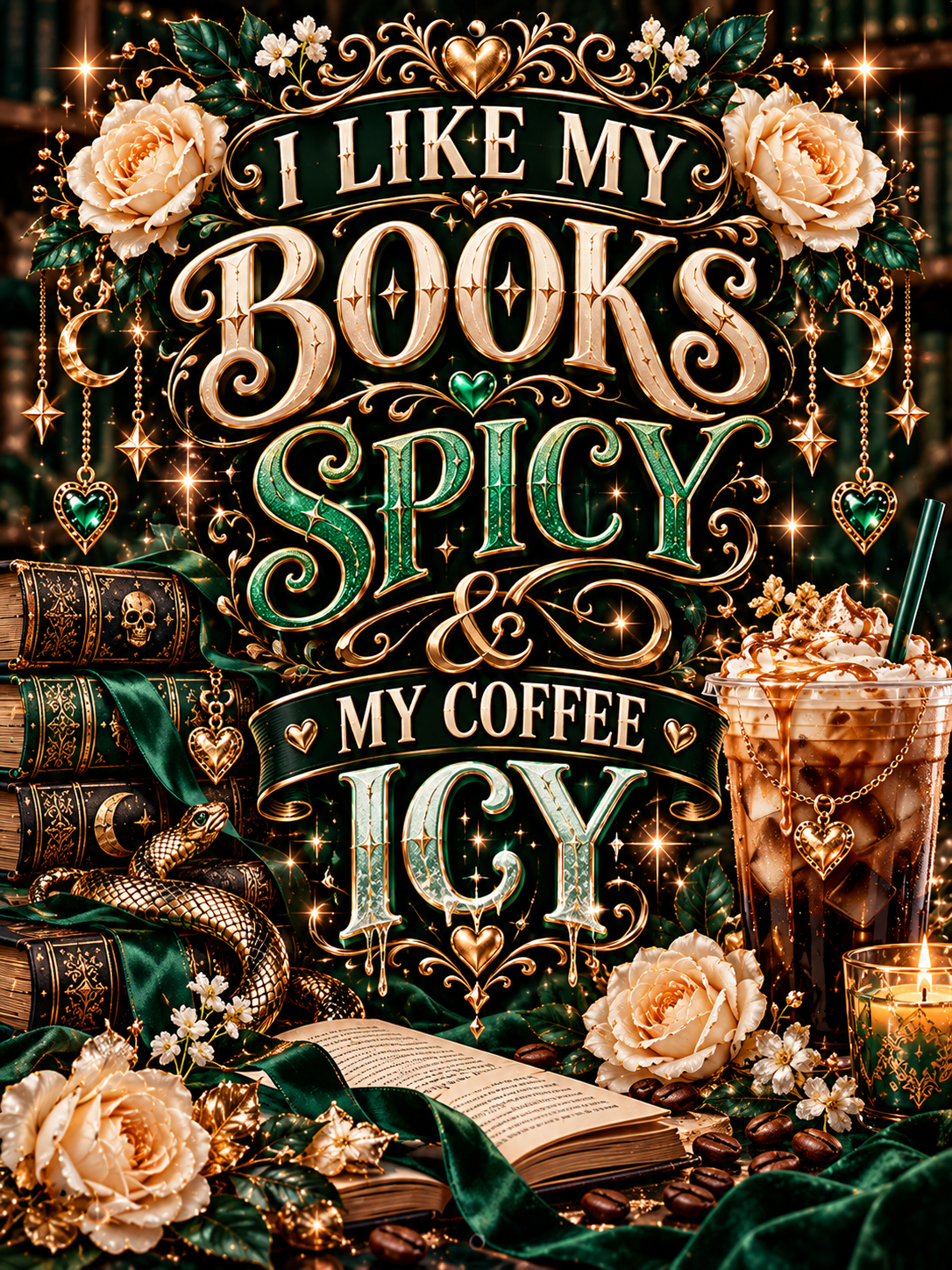 I Like My Books Spicy and My Coffee Icy - Air Freshener