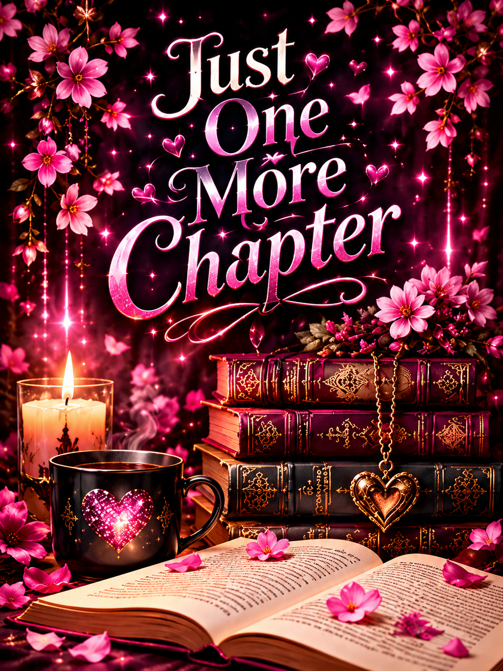 Just One More Chapter - Pink Flowers - Air Freshener