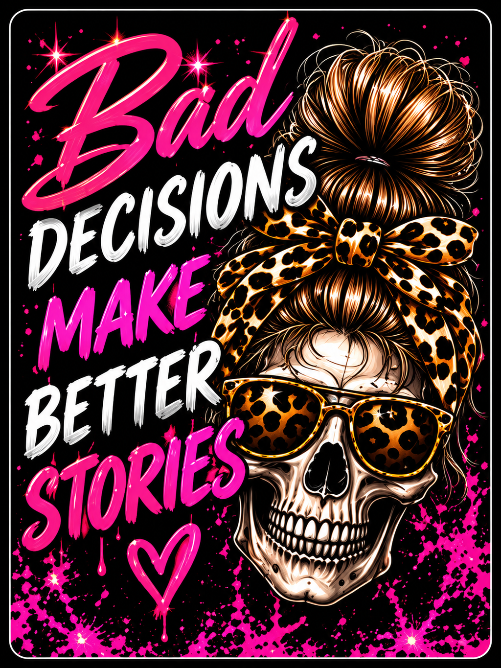 Bad Decisions Make Better Stories - Leopard Skull - Air Freshener