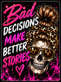 Bad Decisions Make Better Stories - Leopard Skull - Air Freshener