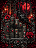 Gothic Raven and Red Books - Air Freshener