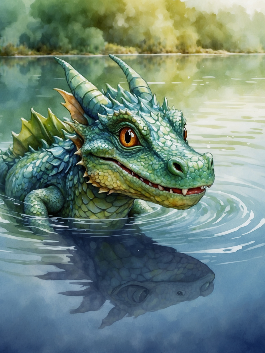 Little Green Dragon in a Still Pond - Air Freshener