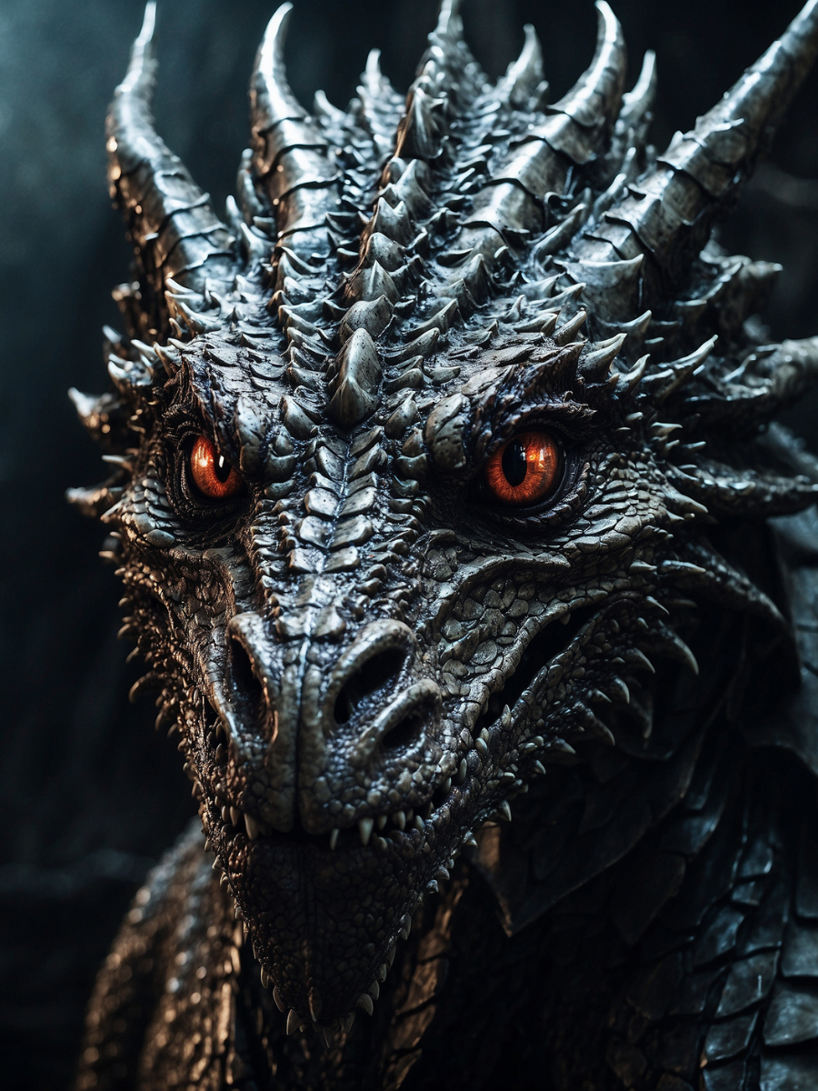Silver Horned Dragon Portrait - Air Freshener