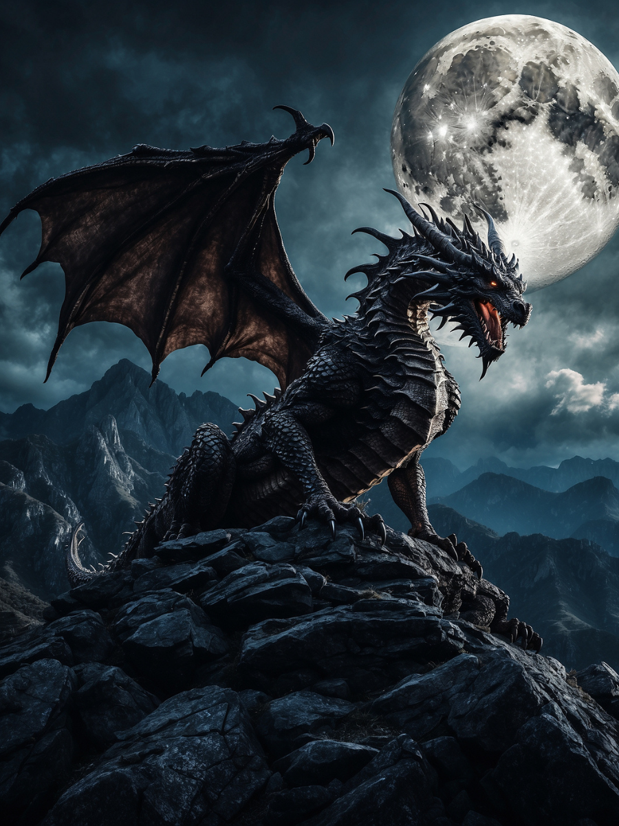 Moonlit Dragon on the Jagged Peak - Air Freshener