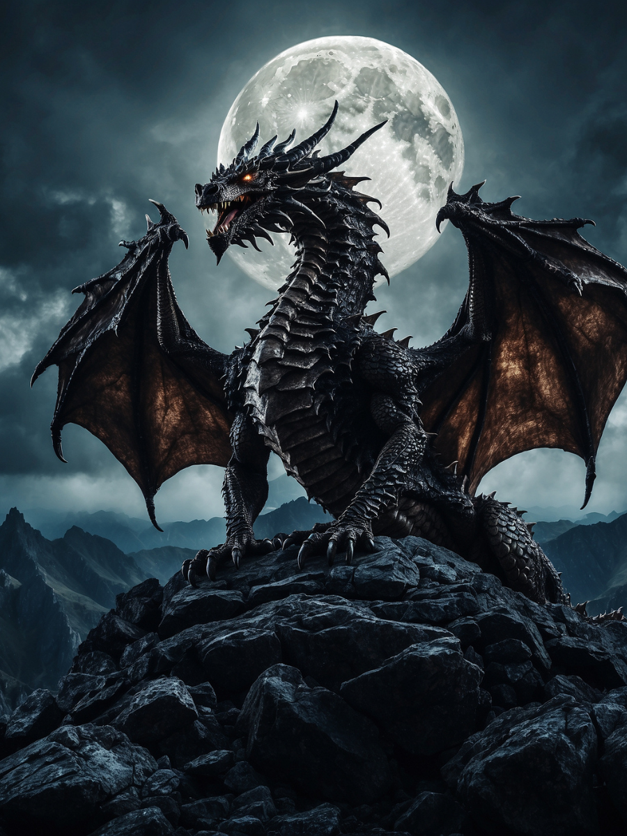 Full Moon Dragon with Open Wings - Air Freshener
