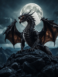 Full Moon Dragon with Open Wings - Air Freshener