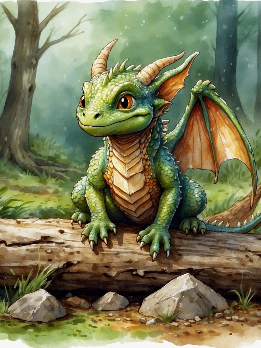 Little Forest Dragon on a Fallen Log - Air Freshener