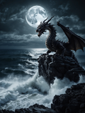 Dragon Above the Stormy Moonlit Sea - Air Freshener