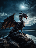 Night Dragon Over the Mountain Lake - Air Freshener