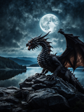 Full Moon Guardian Above the Lake - Air Freshener