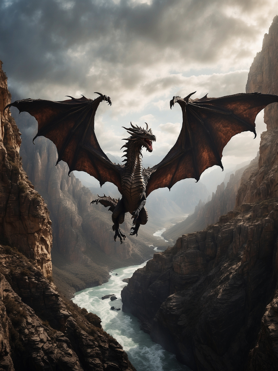 Dragon Flying Through the River Canyon - Air Freshener