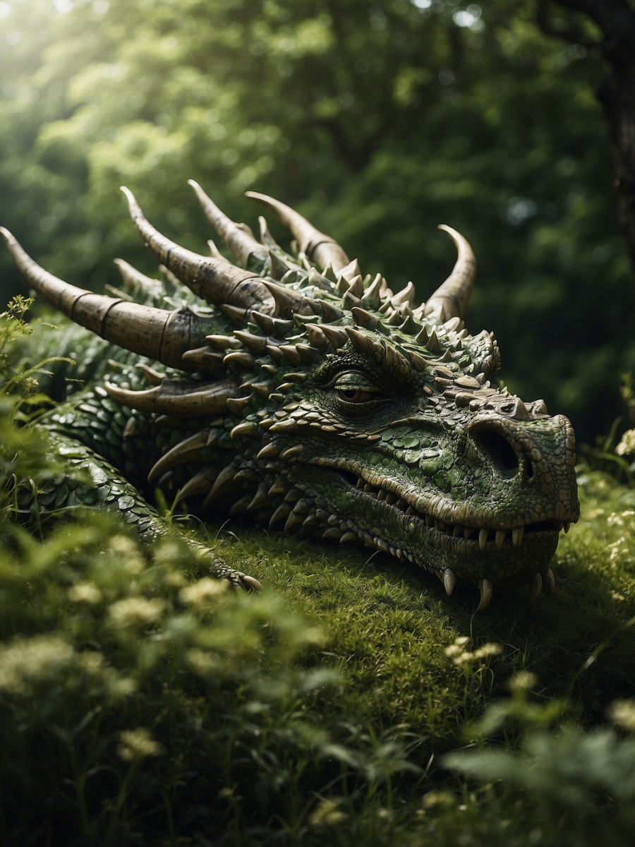 Moss Green Forest Dragon Portrait - Air Freshener