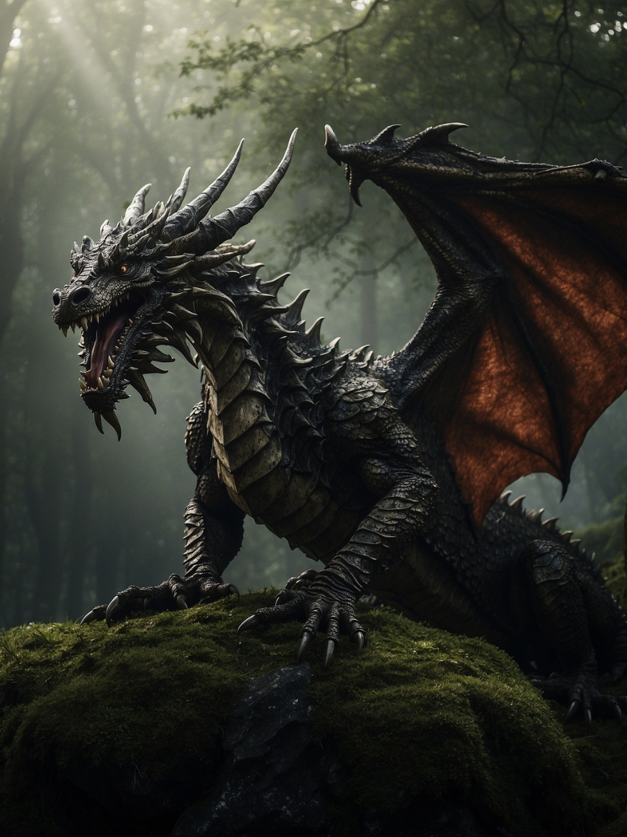 Roaring Dragon on a Mossy Rock - Air Freshener