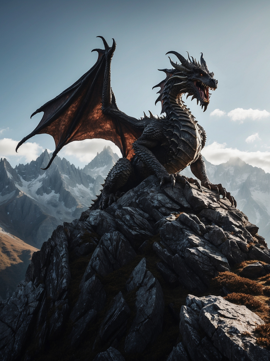 Dragon Above the Snowy Mountain Range - Air Freshener