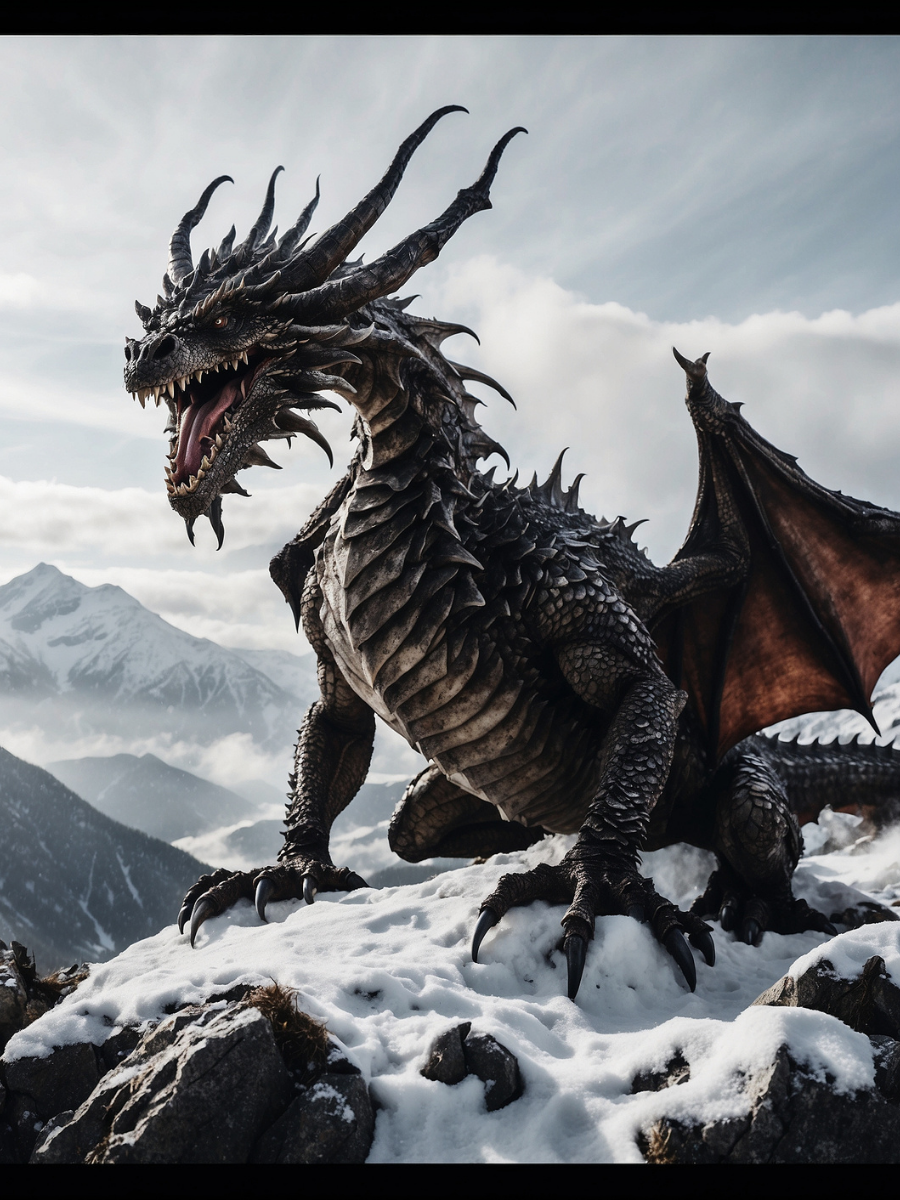 Roaring Dragon on a Snowy Ridge - Air Freshener