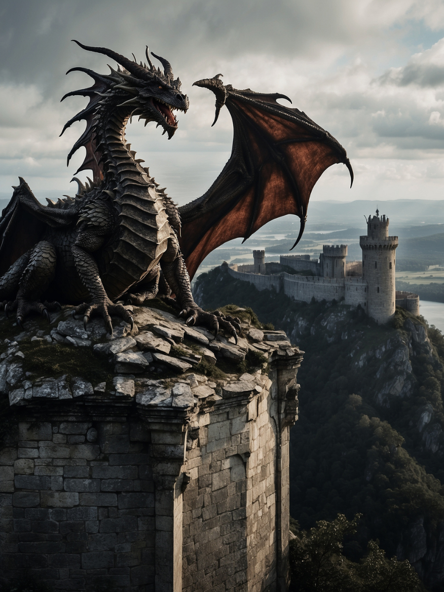 Dragon Overlooking the Distant Castle - Air Freshener