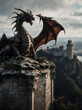 Dragon Overlooking the Distant Castle - Air Freshener