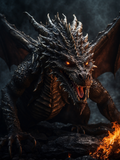 Black Dragon Beside the Flickering Flames - Air Freshener