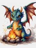 Little Dragon Warming by the Campfire - Air Freshener