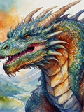Watercolor Rainbow Scaled Dragon Portrait - Air Freshener
