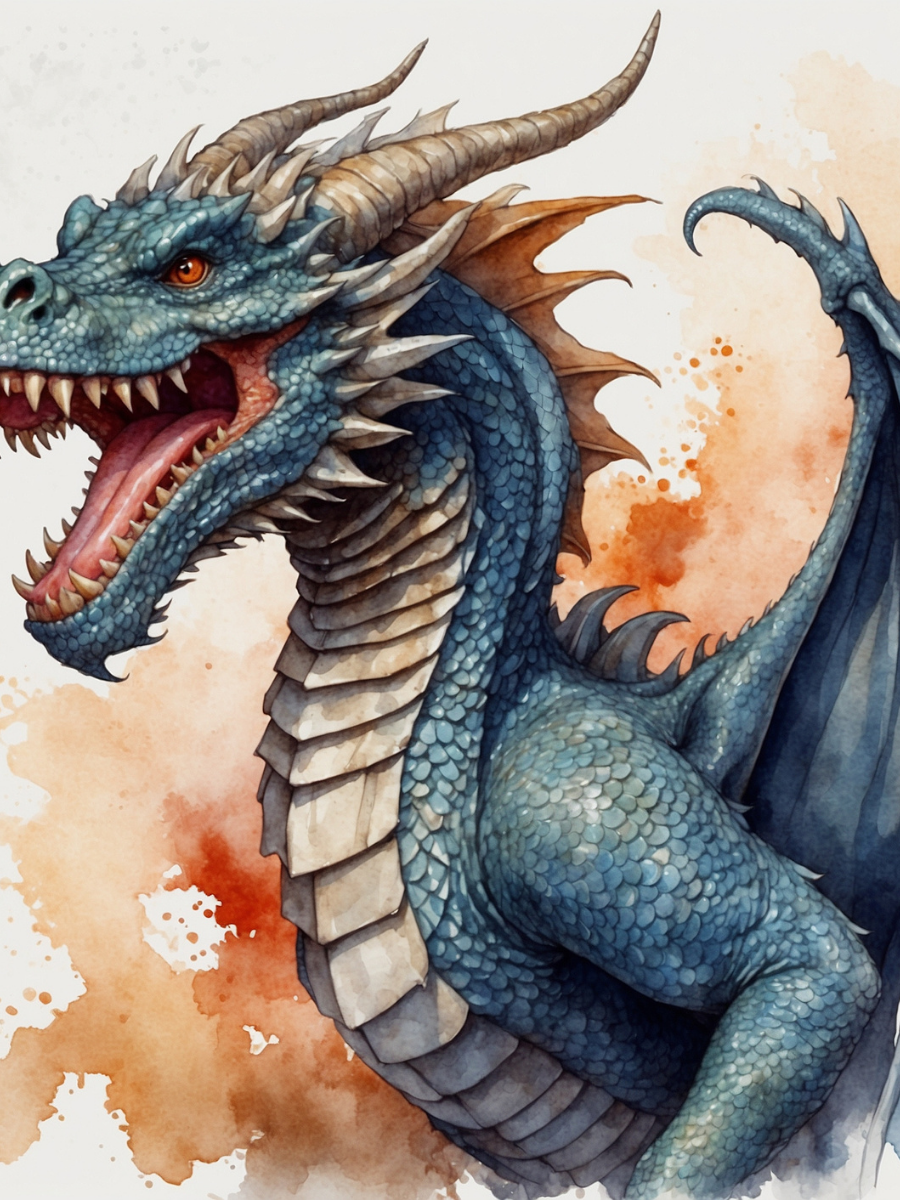 Roaring Blue Dragon Watercolor - Air Freshener