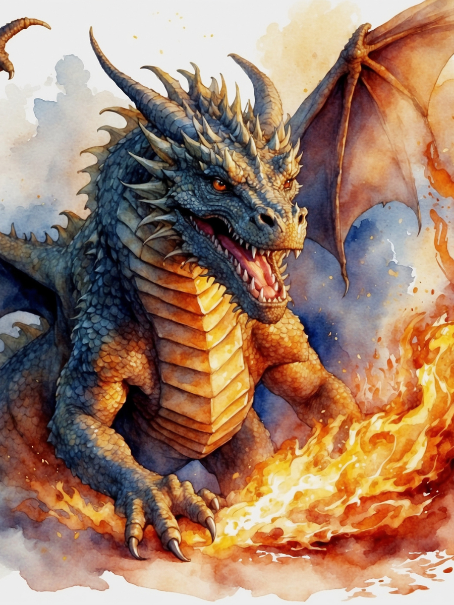 Dragon Beside the Watercolor Flames - Air Freshener