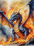 Watercolor Dragon in a Blaze - Air Freshener
