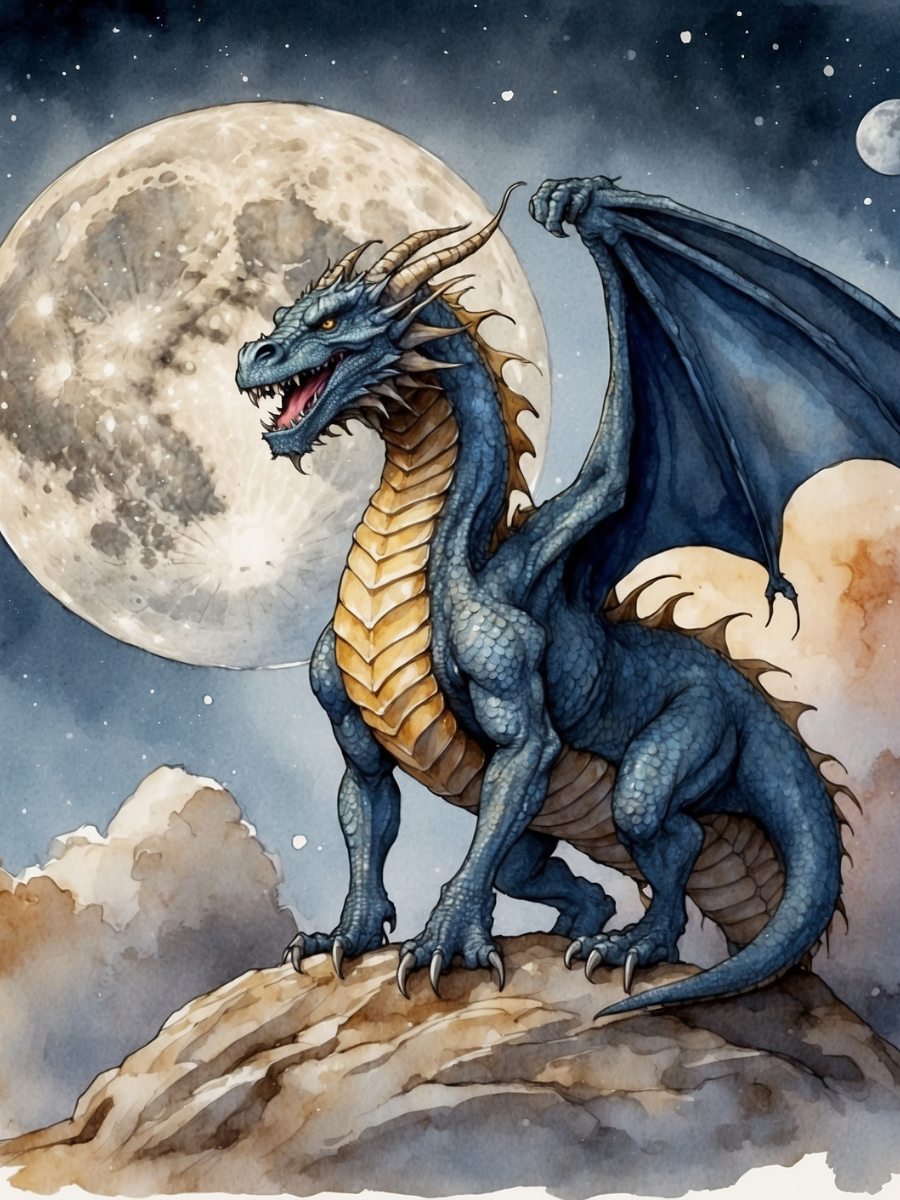 Blue Dragon Before the Full Moon - Air Freshener