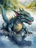 Splashing Little Blue Dragon - Air Freshener
